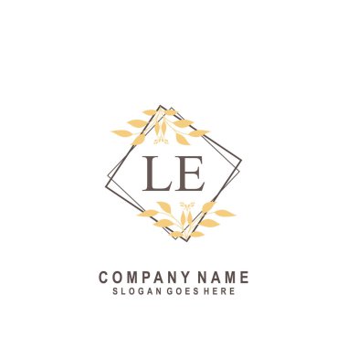 İlk harf LE güzellik el yazısı imza logo vektörü