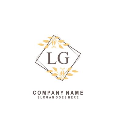 İlk harf LG güzellik el yazısı imza logo vektörü