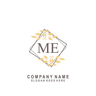 İlk harf ME güzellik el yazısı imza logo vektörü