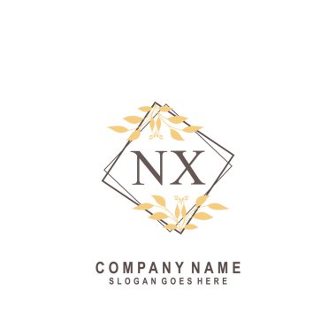 İlk harf NX güzellik el yazısı imza logo vektörü