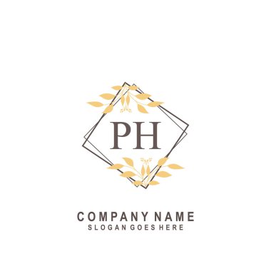 İlk harf PH güzellik el yazısı imza logo vektörü