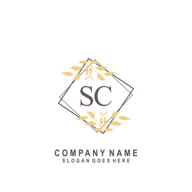 İlk harf SC güzellik el yazısı imza logo vektörü