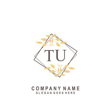İlk harf TU güzellik el yazısı imza logo vektörü