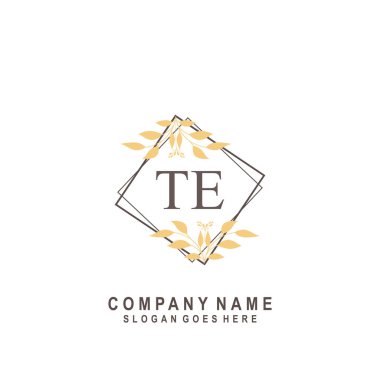 İlk harf TE güzellik el yazısı imza logo vektörü