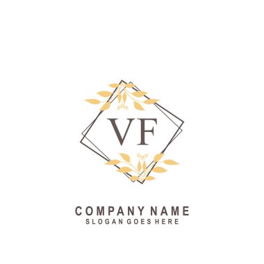 İlk harf VF güzellik el yazısı imza logo vektörü