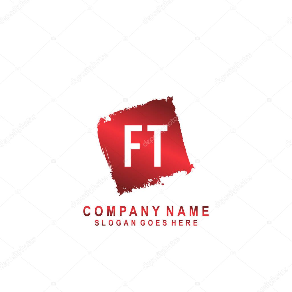 FT Initial handwriting logo signature, minimalis concept vector