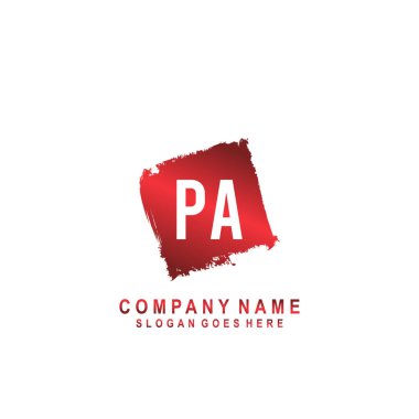 PA İlk el yazısı logo imzası, minimalist konsept vektörü