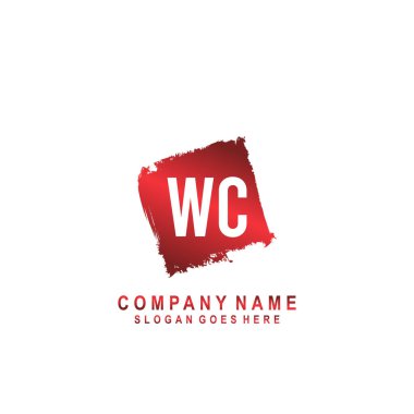 WC İlk el yazısı logo imzası, minimalist konsept vektörü