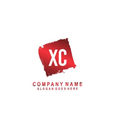 XC İlk el yazısı logo imzası, minimalist konsept vektörü