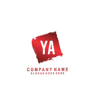 YA İlk el yazısı logosu imzası, minimalist konsept vektörü