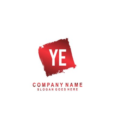 YE Initial handwriting logo signature, minimalist concept vector clipart