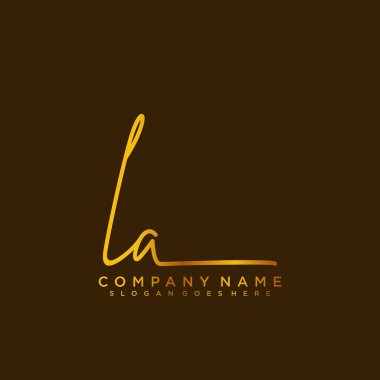 İlk harf LA İmza El yazısı Logo Vektörü