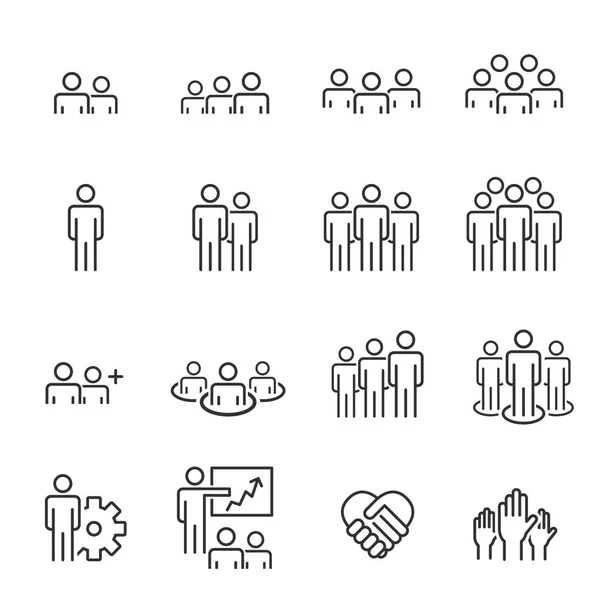 People Icons Line çalışma grubu Takım Vektörü