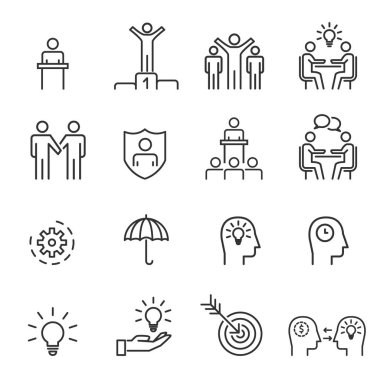 People Icons Line çalışma grubu Takım Vektörü