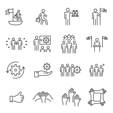 People Icons Line çalışma grubu Takım Vektörü