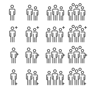 People Icons Line çalışma grubu Takım Vektörü