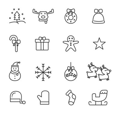 illüstrasyon vektör Christmas Icons 