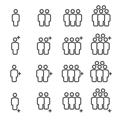 People Icons Line çalışma grubu Takım Vektörü