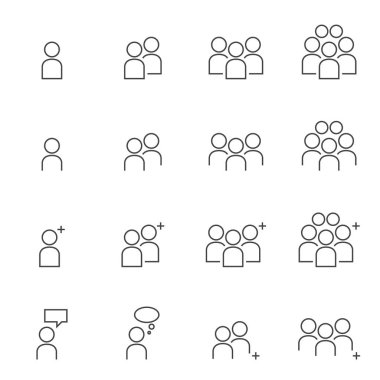 People Icons Line çalışma grubu Takım Vektörü