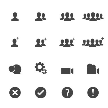 İnsanlar Simgeler Çalışma Grubu Ekibi, Persons Crowd Symbol Perfect Design Basit Set Web sitesinde Kullanmak Için Infographics Raporu, Katı Vektör İllüstrasyon 