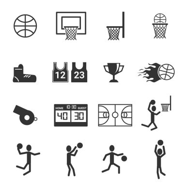 Basketbol simgeler vektör çizim