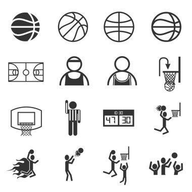 Basketbol simgeler vektör çizim