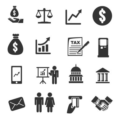 iş ikonları/simgeleri. sembol Finans vektör çizim