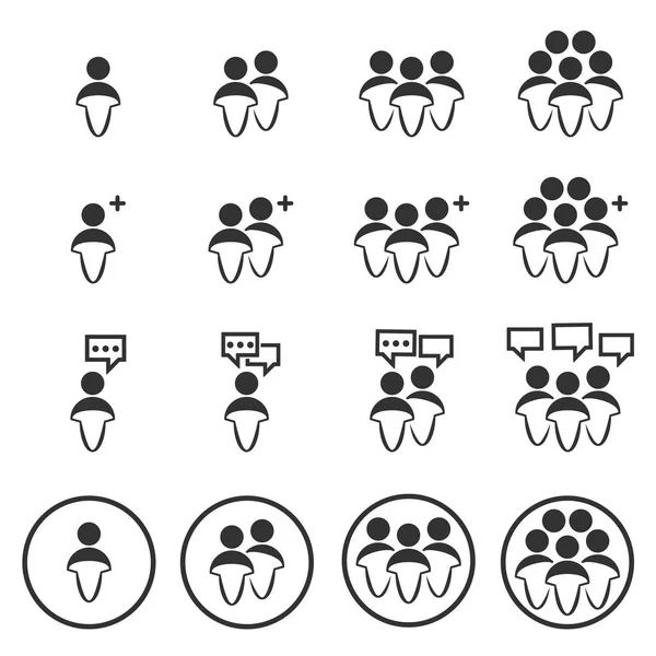 People Icons Work Group Team Vector — Stock Vector