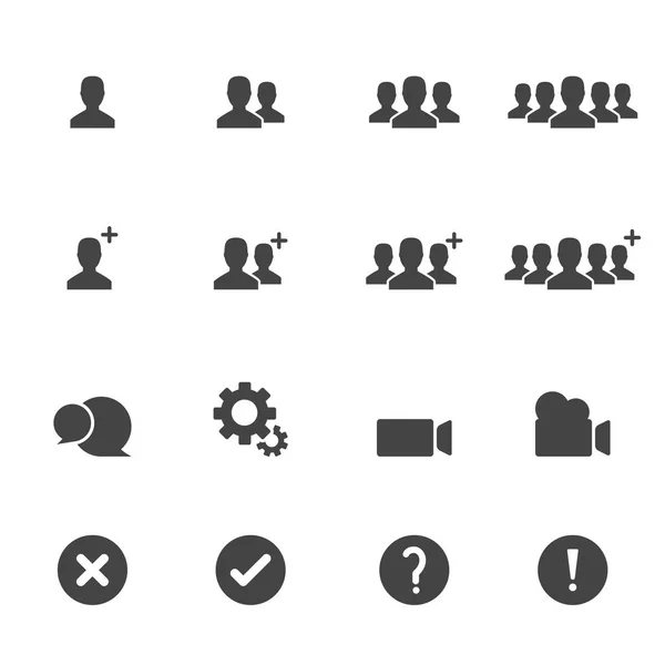 People Icons Work Group Team Persons Crowd Symbol Perfect Design - Stok Vektor