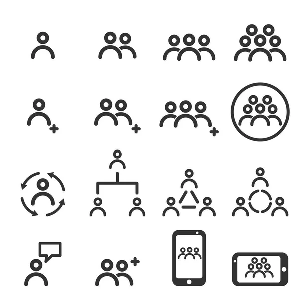 Equipo Del Grupo Trabajo Los Iconos Gente Diseño Perfecto Del — Archivo Imágenes Vectoriales