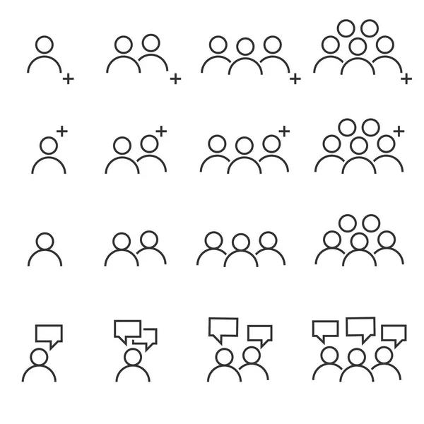 Person Icons Line Work Group Team — Stock Vector