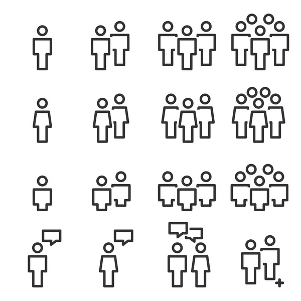 People Icons Line çalışma grubu Takım Vektörü