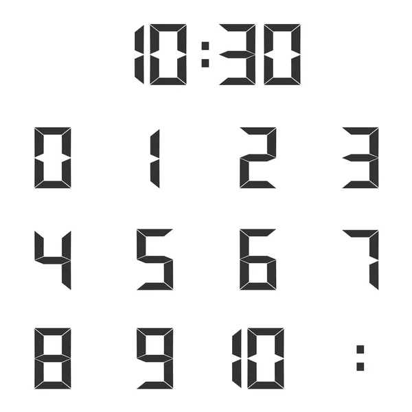 電子の数字は デジタル時計や電子機器の設定番号ベクトル イラスト — ストックベクタ
