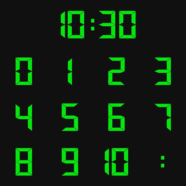 電子の数字は デジタル時計や電子機器の設定番号ベクトル イラスト — ストックベクタ
