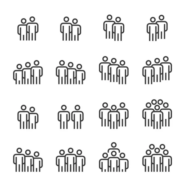 People Icons Person Munkacsoport Csapat Symbol Perfect Design Egyszerű Készlet — Stock Vector