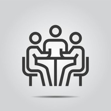 Simge vektör illüstrasyonu, iş, buluşma, takım çalışması, insan grubu 