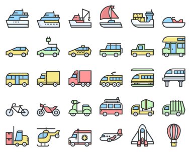 taşıma simgeleri çizgi çizimi