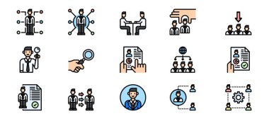 İnsan Kaynakları Yönetim çizgisi insan simgeleri 