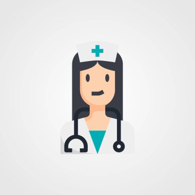 hemşire simgesi avatar vektör çizimi