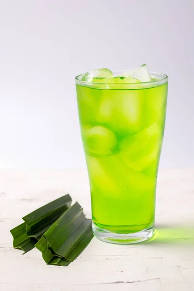 Pandan Juice Jég Zöld Háttér — Stock Fotó