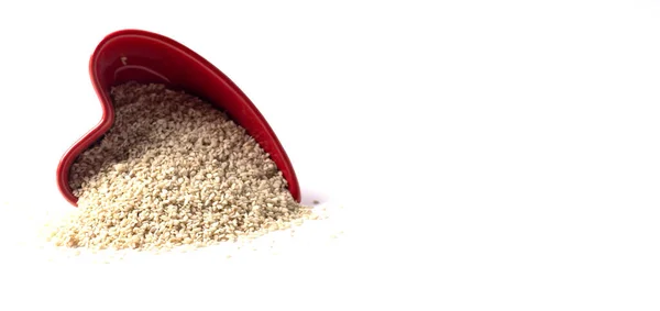 Семена Кунжута Красных Керамических Чашках — стоковое фото
