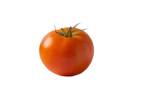 一个白色背景的红番茄被隔离了 — 图库照片