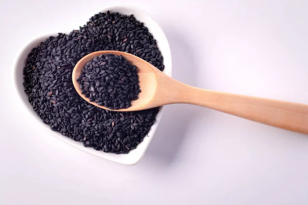 Zwarte Sesam Witte Keramische Beker — Stockfoto