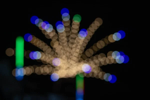 Luz Desfocada Com Fundo Bokeh Feira Templo Tailândia Abstrato Desfocado — Fotografia de Stock