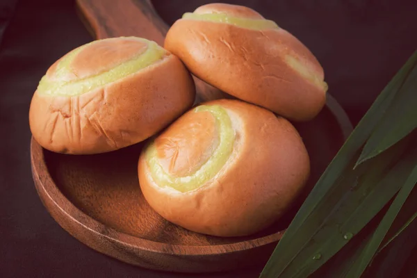 Bread Stuffed Custard Thai Style Bread — Stock Photo, Image