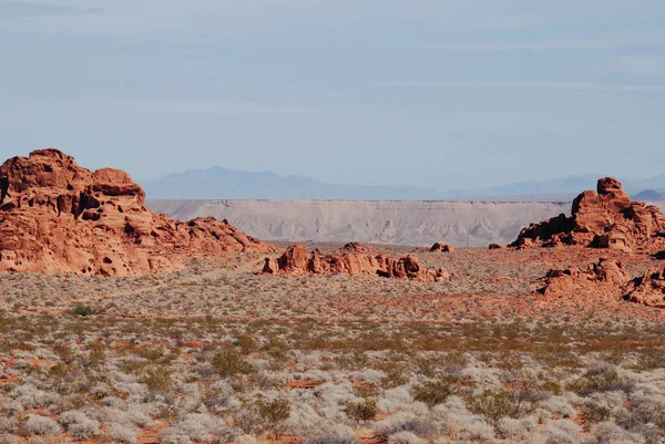 Dolina Ogień Pejzaż Piaskowca Formacji Nevada Stany Zjednoczone Ameryki — Zdjęcie stockowe