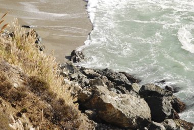 Cliff, Big Sur, California dan hafif renkli manzara