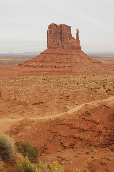 West Mitten Butte Formação Monument Valley Paisagem Laranja Marco Nacional — Fotografia de Stock