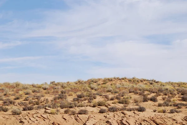 Paisaje Sencillo Con Naturaleza Seca Cielo Azul Arizona —  Fotos de Stock