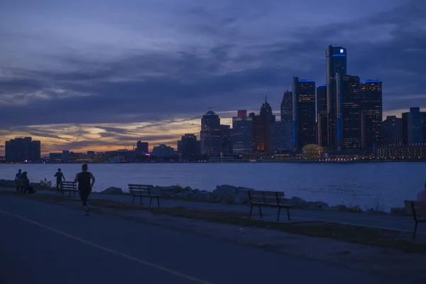 Detroit Septiembre 2015 Vista Del Horizonte Detroit Con Sede Mundial — Foto de Stock